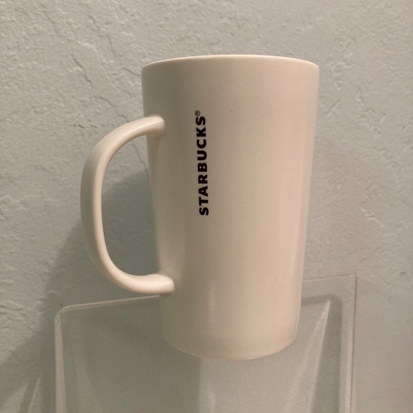 White Ceramic Etched Starbucks Tall 12oz 355 ml Coffee Mug With Logo 2014 - Picture 6 of 6